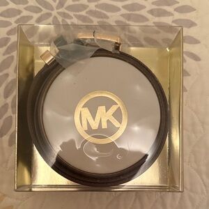 Michael Kors S/M Gold Bukle and Brown MK Signature Belt.